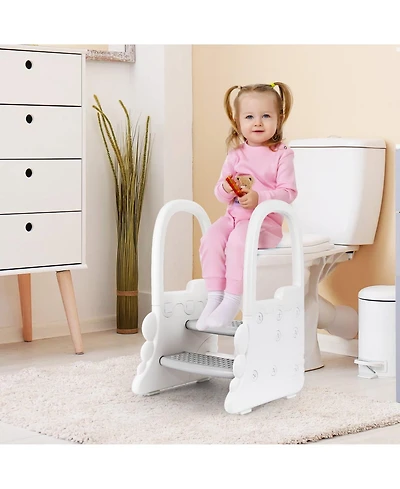 gaomon 2-in-1 Toilet Seat with Step Stool, Potty Chair Attachment