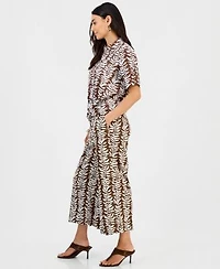 I.N.C. International Concepts Petite Printed Twist Hem Top Wide Leg Pants Macys Exclusive