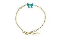 Lily Nily Enamel Bow & Cubic Zirconia Station Chain Link Bracelet