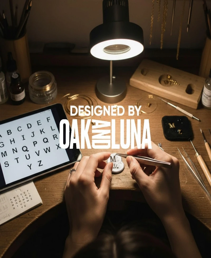 Oak & Luna Inez Initial Necklace - Sterling Silver 925