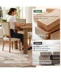 Tribesigns 63-Inch Solid Wood Dining Table for 6, Farmhouse Kitchen Table, Rectangular Wood Dinner Table for Dining Room, Living Room