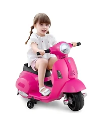 Hongge Kids Ride on Motorcycle Licensed Vespa with Led Headlight and Horn Sound