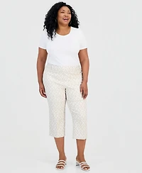 Jm Collection Plus Jacquard Rivet Capri Pants, Macy's Exclusive