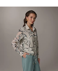 Donna Karan New York Women's Long-Sleeve Printed Shirt