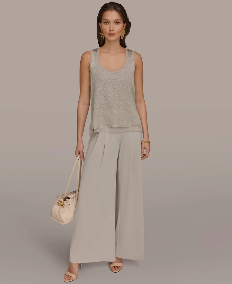 Donna Karan New York Women's Sequin Scoop Neck Sweater