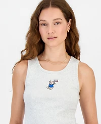 Hippie Rose Juniors' Embroidered Ribbed Tank