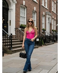 Popilush Women's Shapewear Lace Deep V-Neck Sculpting Thong Bodysuit