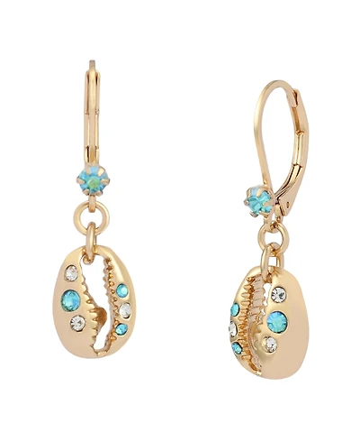 Betsey Johnson Faux Stone Shell Drop Earrings