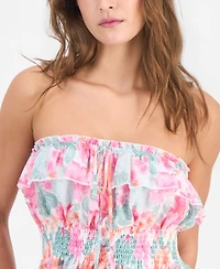 Madden Girl Juniors' Printed Ruffled Tube Top