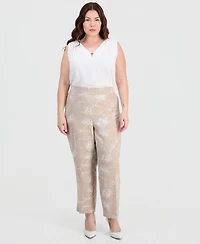 Kasper Plus Embroidered Pull-On Pants