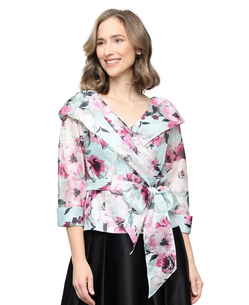 Alex Evenings Women's V-Neck Portrait Collar Top