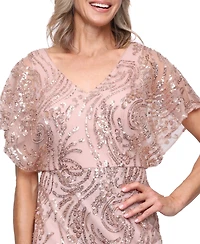 Alex Evenings Women's Sequin Column Zipper Gown