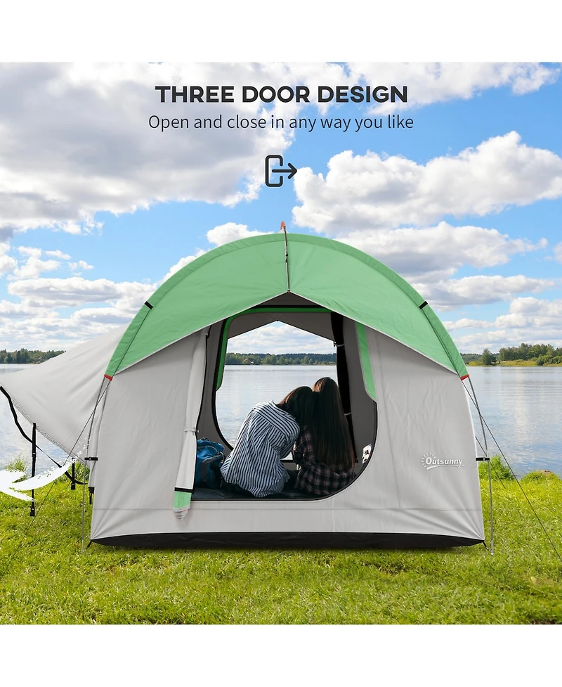 Outsunny Car Camping Tent with 3 Doors, 2000mm Waterproof, and