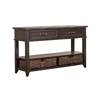 Liberty Furniture Industries, Inc Mill Creek 2 Drawer Sofa Table in Peppercorn