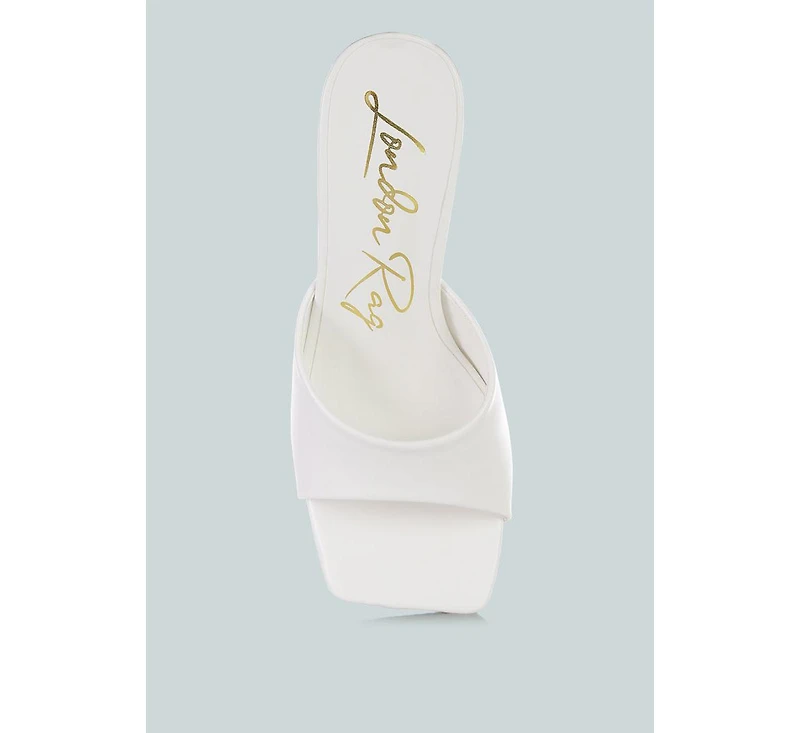 Womens Sweet16 Clear Spool Heel Sandals