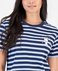 Peanuts Juniors' Snoopy Striped Graphic T-Shirt