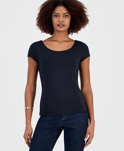 I.n.c. International Concepts Women's Contour Jersey Short Sleeve T-Shirt