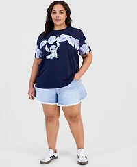 Disney Trendy Plus Hibiscus Stitch Crewneck Tee