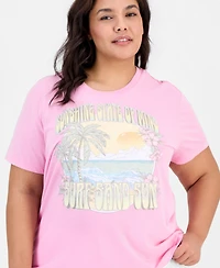 Rebellious One Trendy Plus Sunshine Mineral Wash Graphic Tee