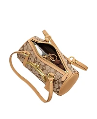 Coach Barrel Kisslock Small Signature Jacquard Slim Shoulder Bag