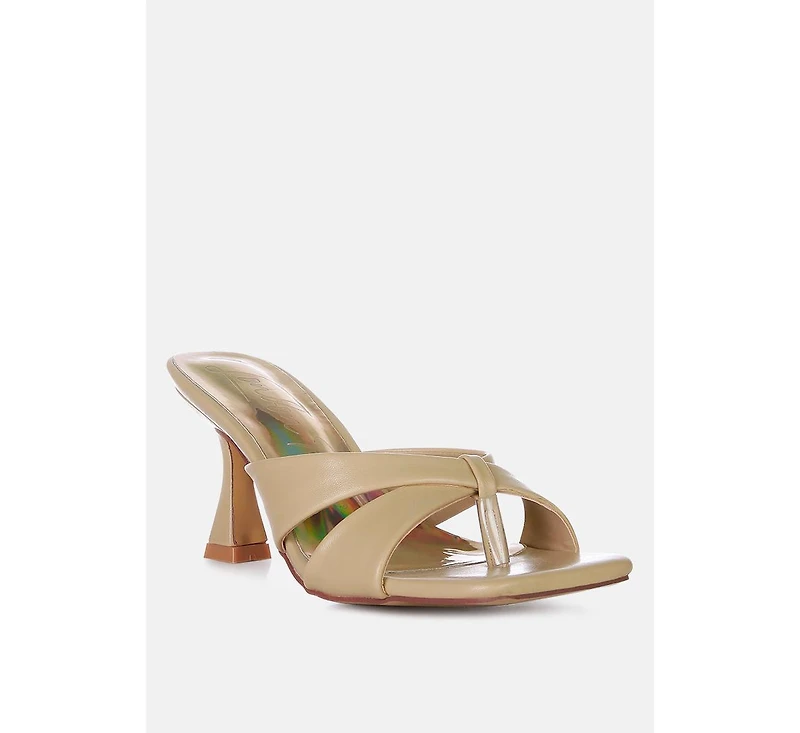 highflip criss cross spool heel sandals