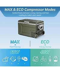 Cowsar 68QT Portable Car Refrigerator with Wheels