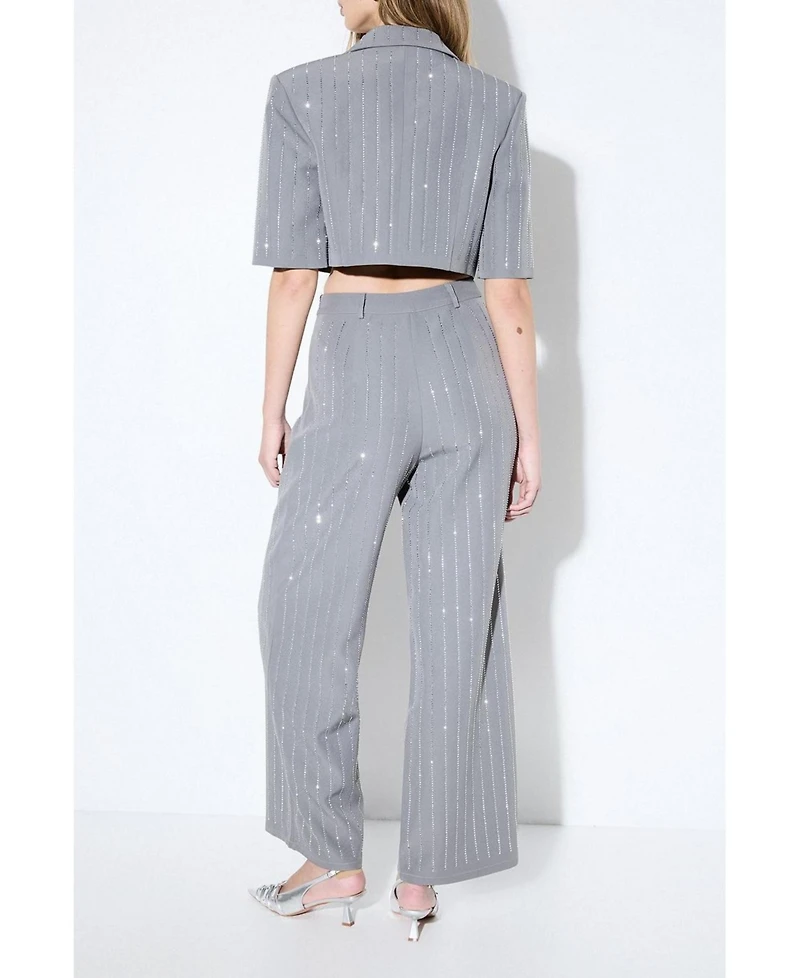 MissPap Women's Premium Embellished Straight Leg Pants