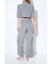 MissPap Women's Premium Embellished Straight Leg Pants