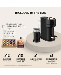 Nespresso Vertuo Next Premium Coffee and Espresso Machine by De'Longhi, Black Rose Gold with Aeroccino Milk Frother