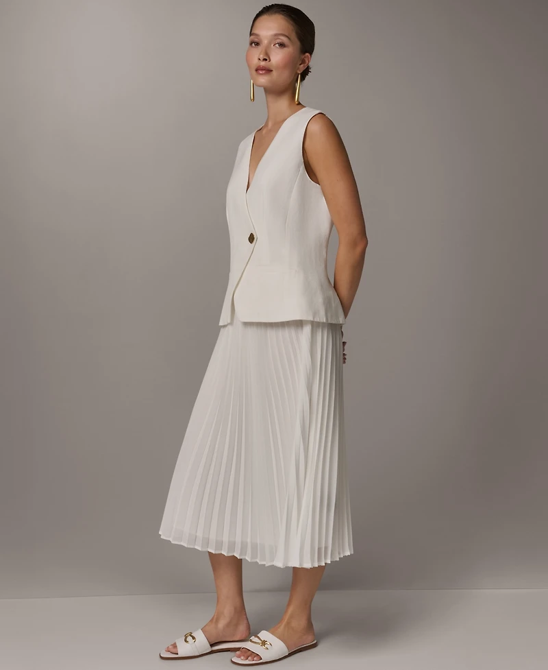 Donna Karan New York Petite V-Neck Midi Dress