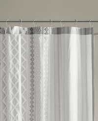 Ink+Ivy Imani Stripe Cotton Chenille Shower Curtain, 72" x