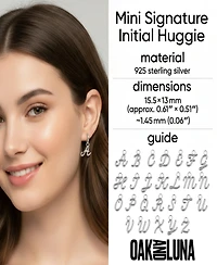 Oak & Luna Mini Signature Initial Huggie Earrings