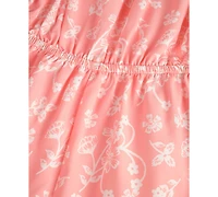 Scotch & Soda Girls' 7-14 Floral-Print Crochet-Trim Sleeveless Romper and Headband, 2-Piece Set