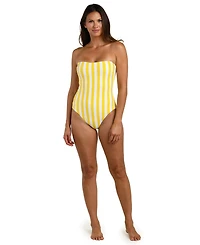 La Blanca Women's Coastal Club House Reversible Bandeau Neck One-Piece Swimsuit