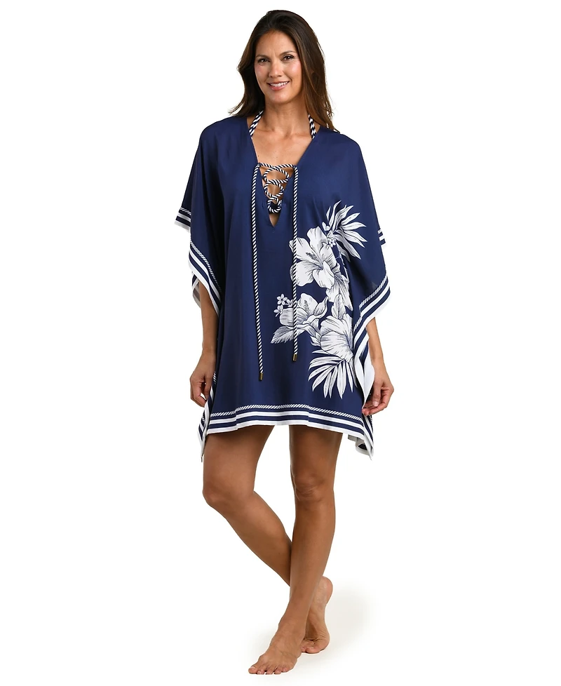 La Blanca Women's Mariner Blooms Printed Cover-Up Caftan