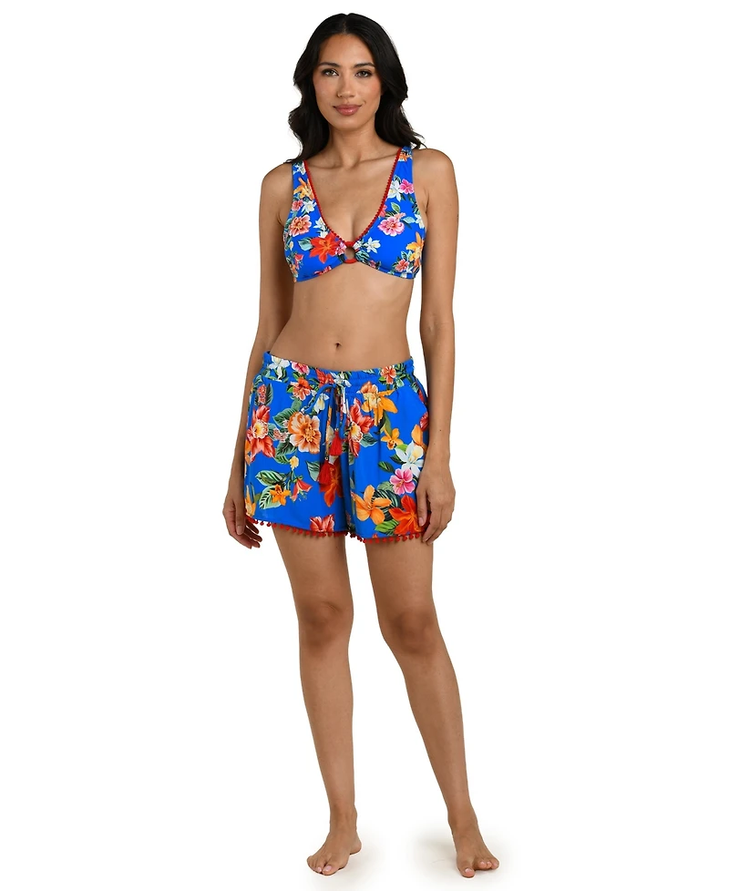 La Blanca Women's Modern Oasis Printed Cover-Up Beach Shorts