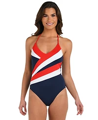 La Blanca Women's Americana Halter Strap One-Piece Swimsuit