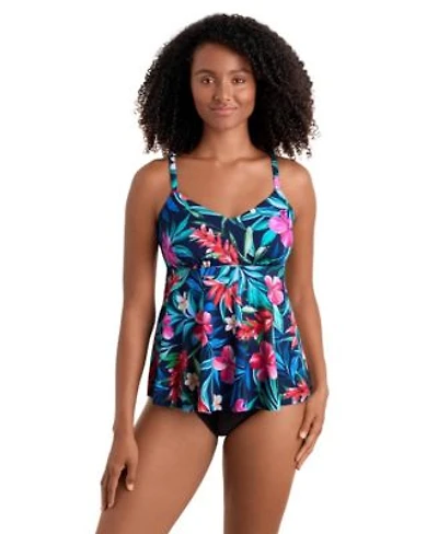 Shapesolver Womens Printed V Neck Tankini Top Bottoms