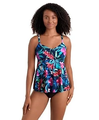 Shapesolver Womens Printed V Neck Tankini Top Bottoms