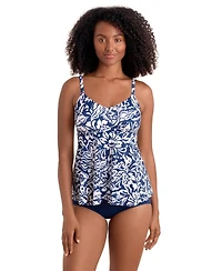ShapeSolver Women's Printed V-Neck Tankini Top