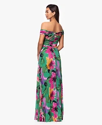 Xscape Women's Off-The-Shoulder Pleated Gown