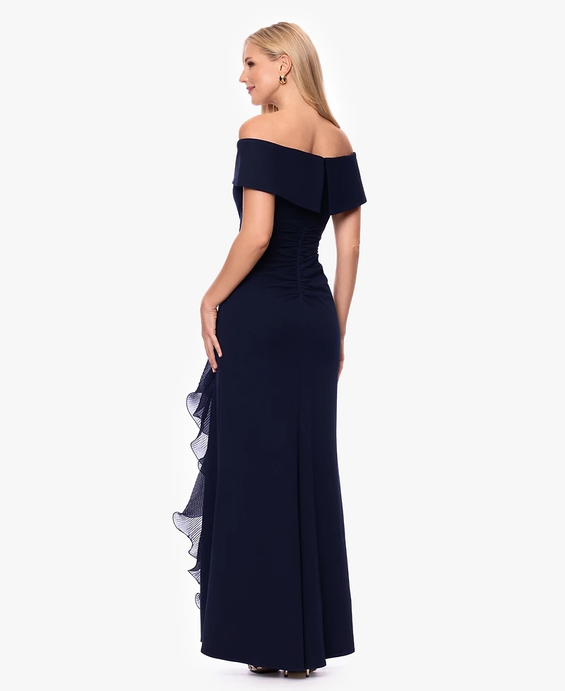 Xscape Women's Off-The-Shoulder Ruffled Gown