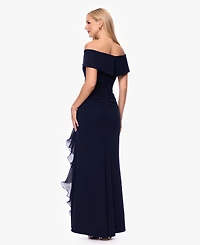 Xscape Women's Off-The-Shoulder Ruffled Gown