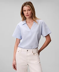 Calvin Klein Women's Blend Short-Sleeve Polo T-Shirt