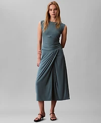 Calvin Klein Women's Rib Wrap High Rise Midi Skirt