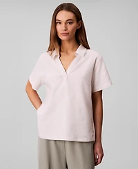 Calvin Klein Women's Blend Short-Sleeve Polo T-Shirt