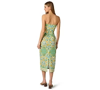 Adrianna Women's Strapless Printed Midi Dress