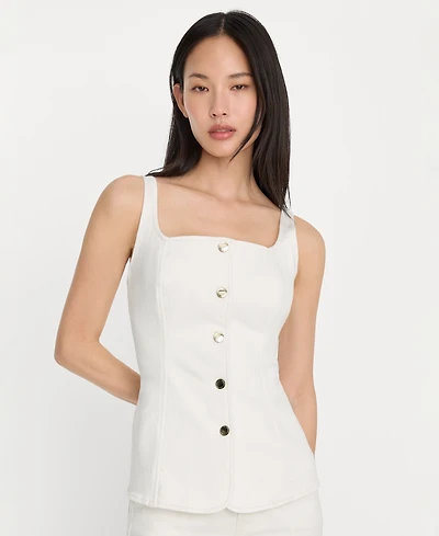 Good American Women's Square Neck Top, Regular & Plus