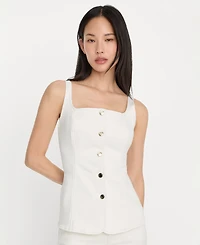 Good American Women's Square Neck Top, Regular & Plus