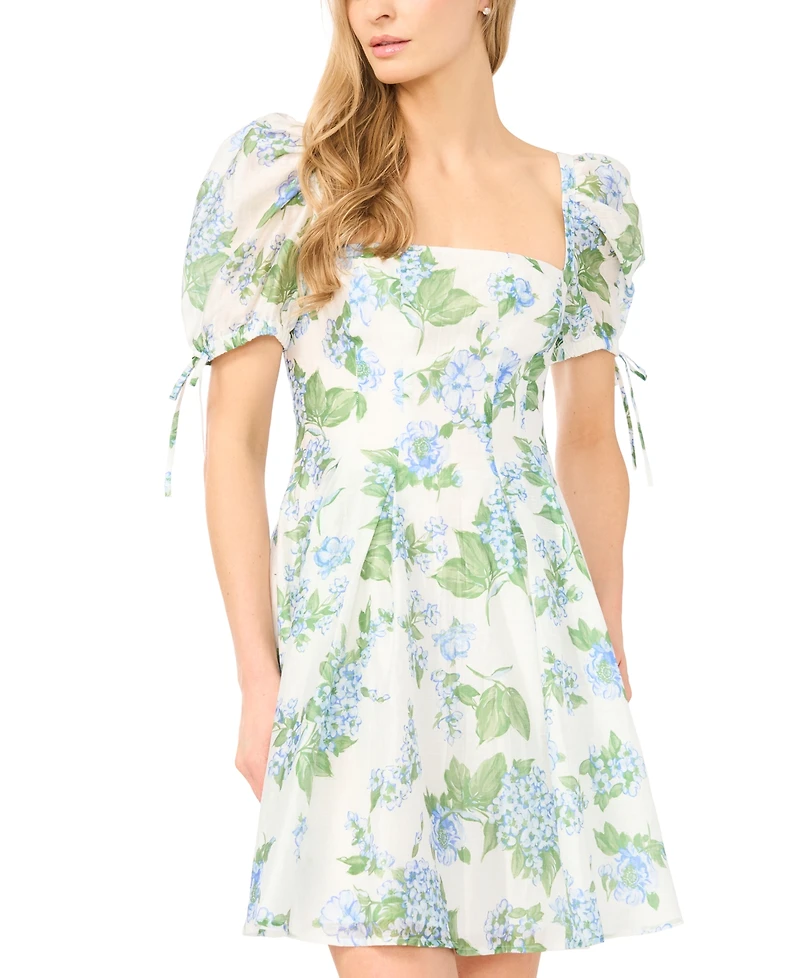 CeCe Women's Floral Print Square Neck Mini Dress